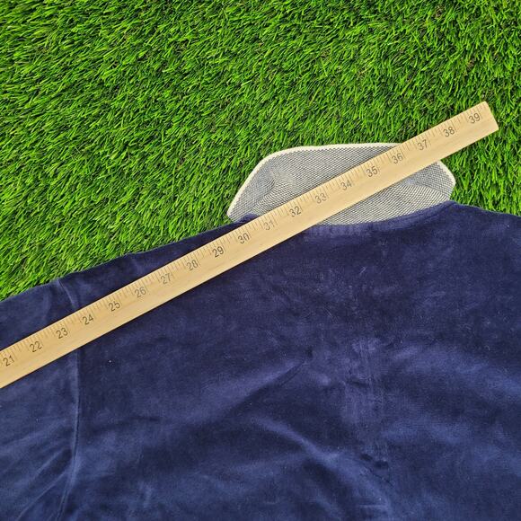 Vintage 90s Velour Collared Sweater Large 25x24 Baggy - Picture 3 of 10